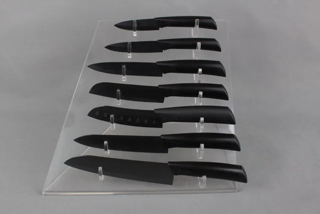 4pcs Black Color blade Satin Finish ABS Handle Ceramic Knife Set