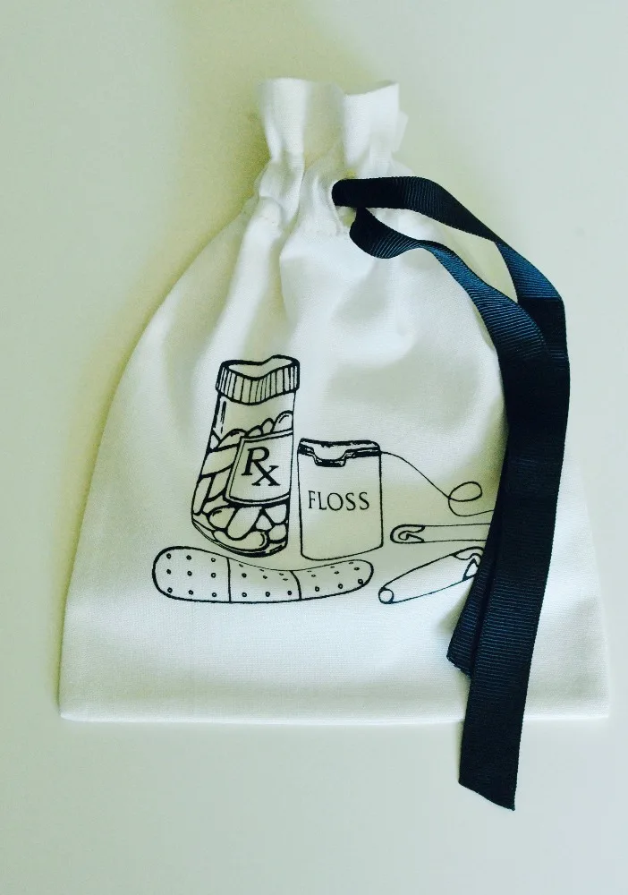 Travel accessory organizing eco-friendly cotton drawstring bag