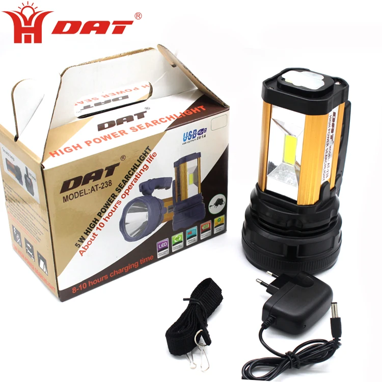 AT-238 DAT high power search light waterproof Aluminum torch light  Rechargeable Searchlight With Mobile charger