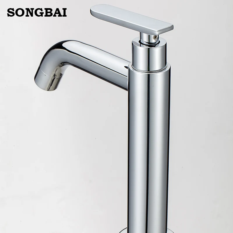 304 Stainless Steel Single Cold Bathroom Outdoor Chrome Bench Water Taps basin bath shower faucet