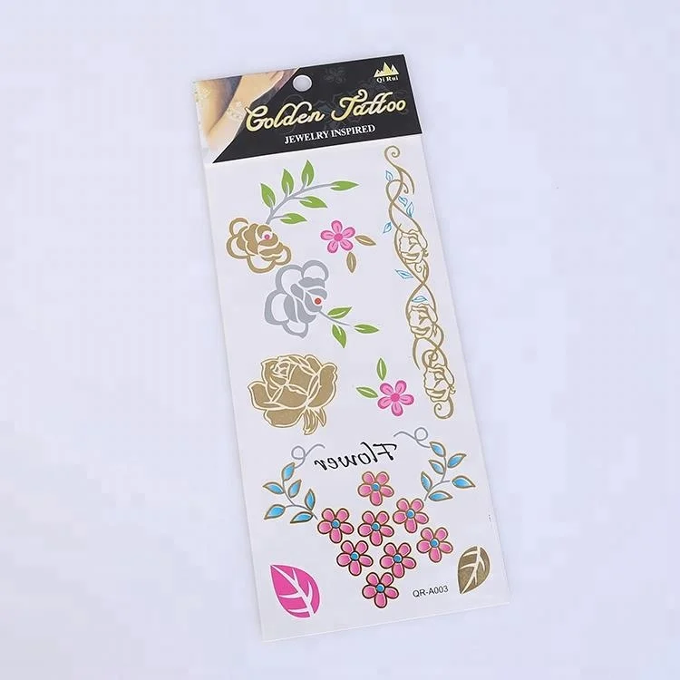 
Temporary Tattoo Sticker Customized Metallic Tattoo and Package Free Sample 
