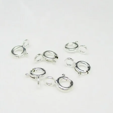 5mm 6mm 7mm 8mm high quality diy jewelry accessory spring ring circle lobster clasp 925 sterling silver clasp