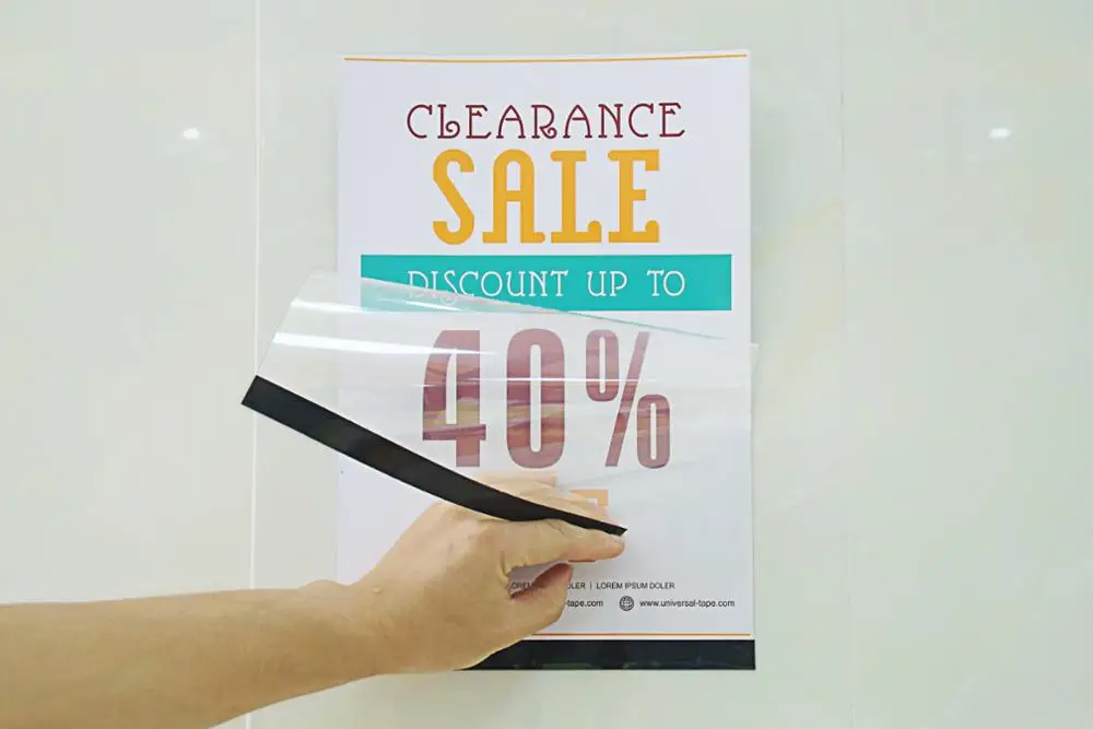 Restickable Residue Free Self Adhesive PVC Pocket Sheet For A4 A5 On Any Smooth Surface