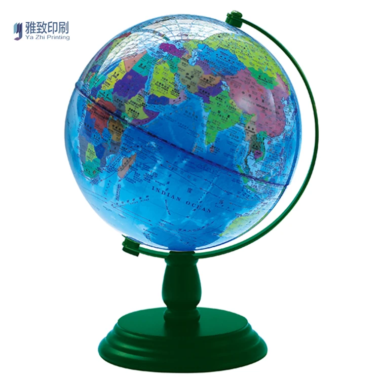 Customized sell different size plastic world globes
