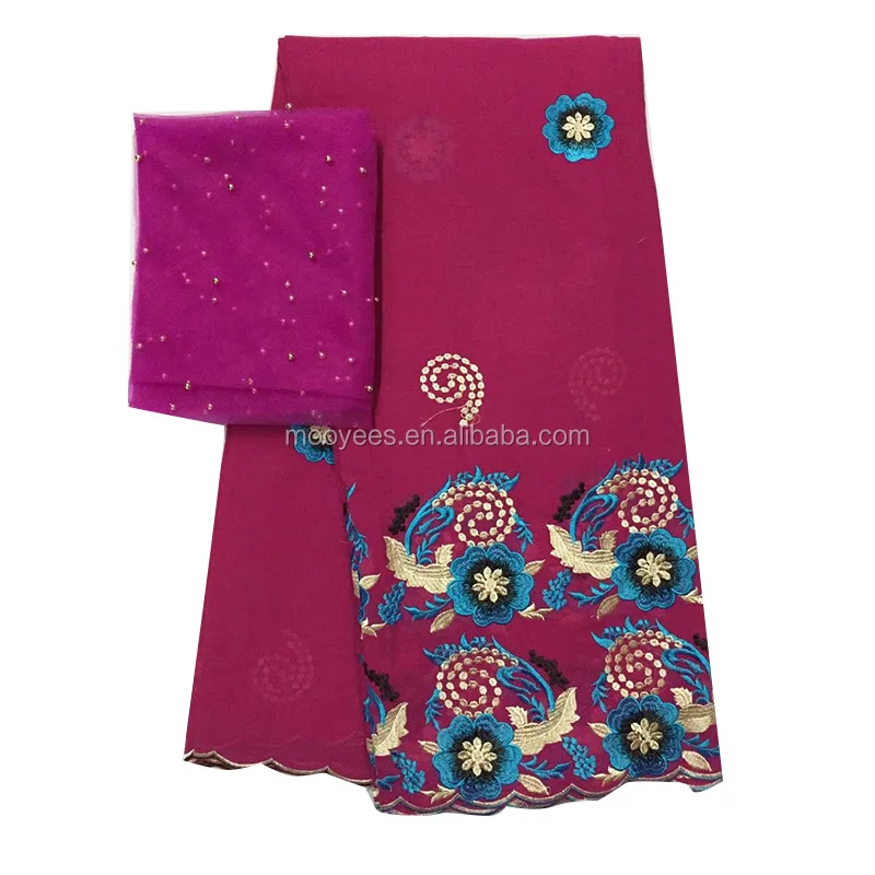 luxury  indian  elegant lady red  weeding dress embroidery cotton fabric set cotton fabric  wholesale