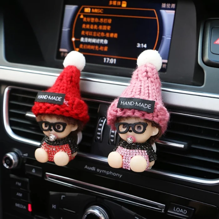 
Wool Hat Doll Car Vent Perfume Clip, Lovely Baby Car Air Freshener, Wholesale of Auto Supplies 