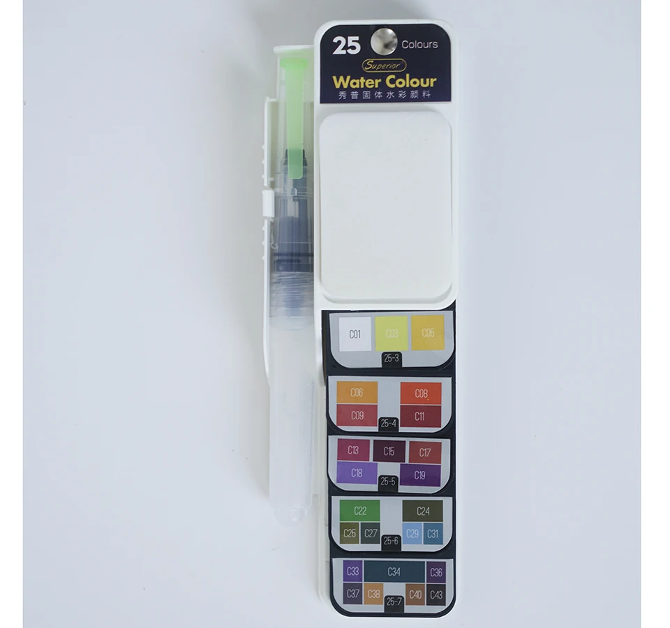 Superior New Product Solid Water Color Paint Set Fan Shaped 42 Colors Paint Sat For Drawing Art