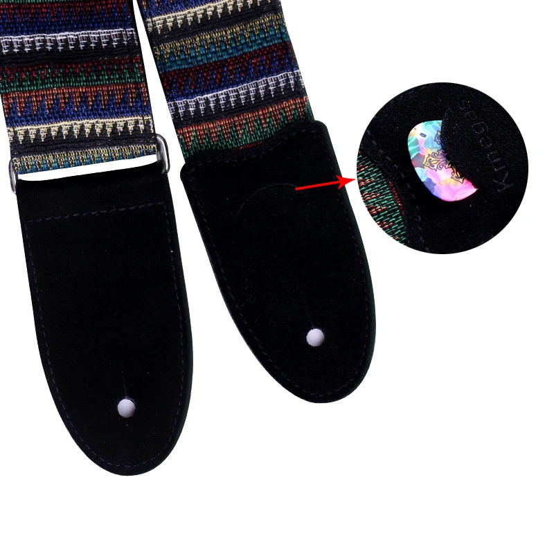 
Nation Style Yarn-dyed Fancy Fabric Guitar Strap For Bass Electric Acoustic Guitars 