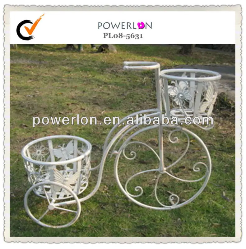 Rustic Classic Iron Decoration Bicycle Flower Display Pots Planters