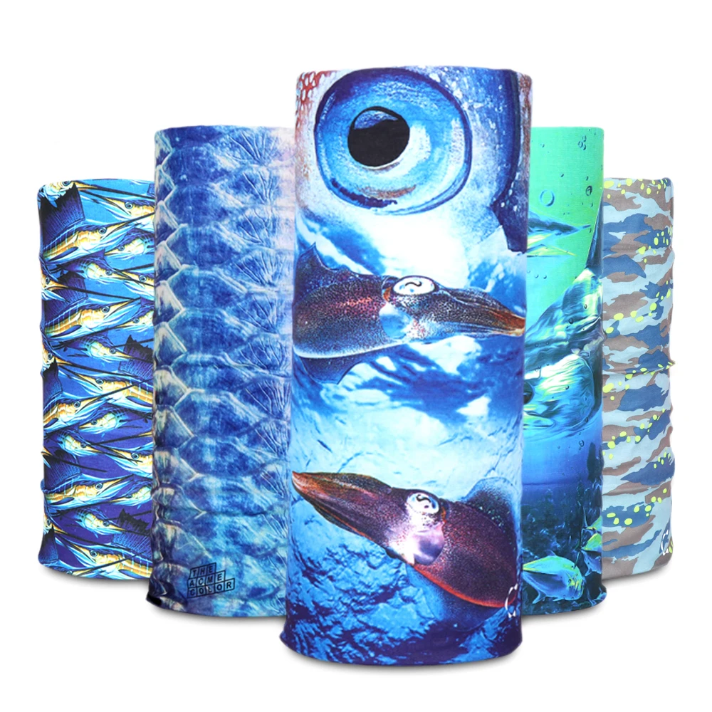 Outdoor Fishing Face headwear Unique Fish Design 100% Polyester Seamless Tube Bandana