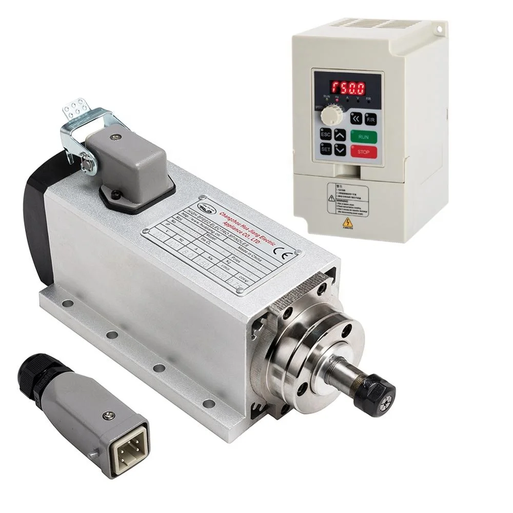 1.5 kw ER11High Speed Square Air Cooled Spindle Motor For CNC Router Machine Tool Spindle