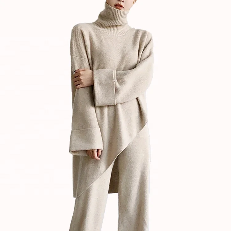 
Woman wholesale cashmere sweater soft high neck pullover sweater 