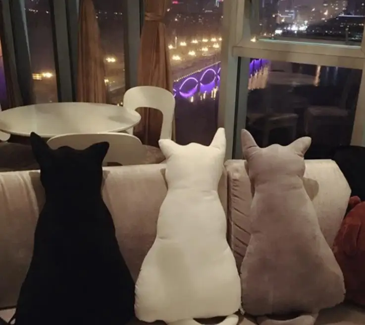 
Cute Back Cat Pillow Seat Sofa Cushion Plush Toys Stuffed Animal Doll Gift 