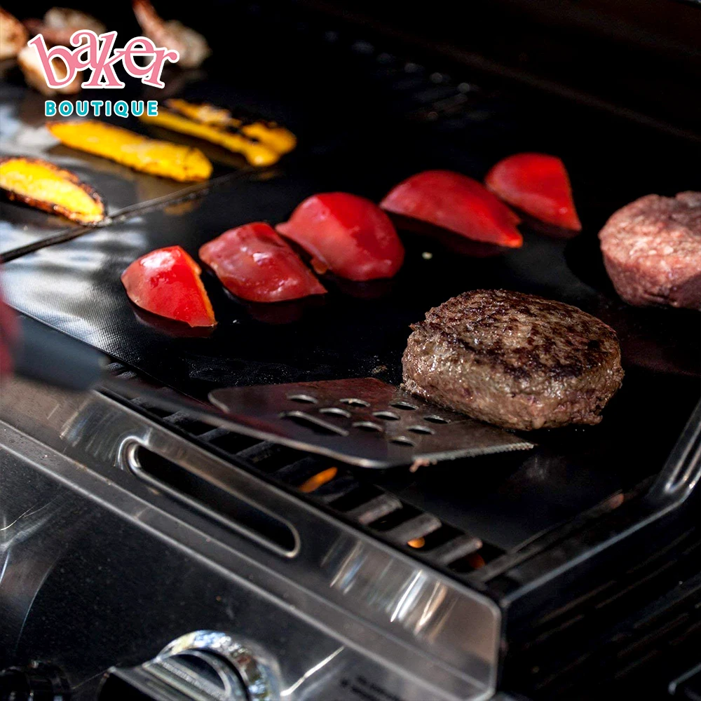 2023 Hot Sale BPA Free Black PTFE Non-stick BBQ Grill Mat