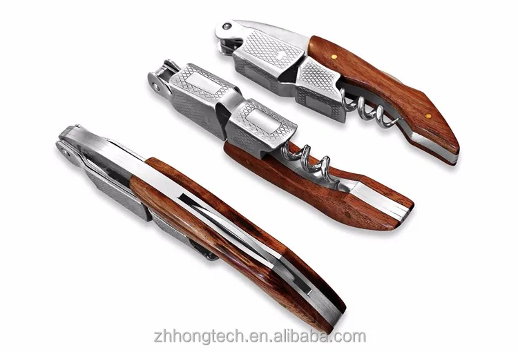 High Quality Wood Handle Professional Wine Opener Multifunction Portable Screw Corkscrew Wine Bottle Opener Cook Tools