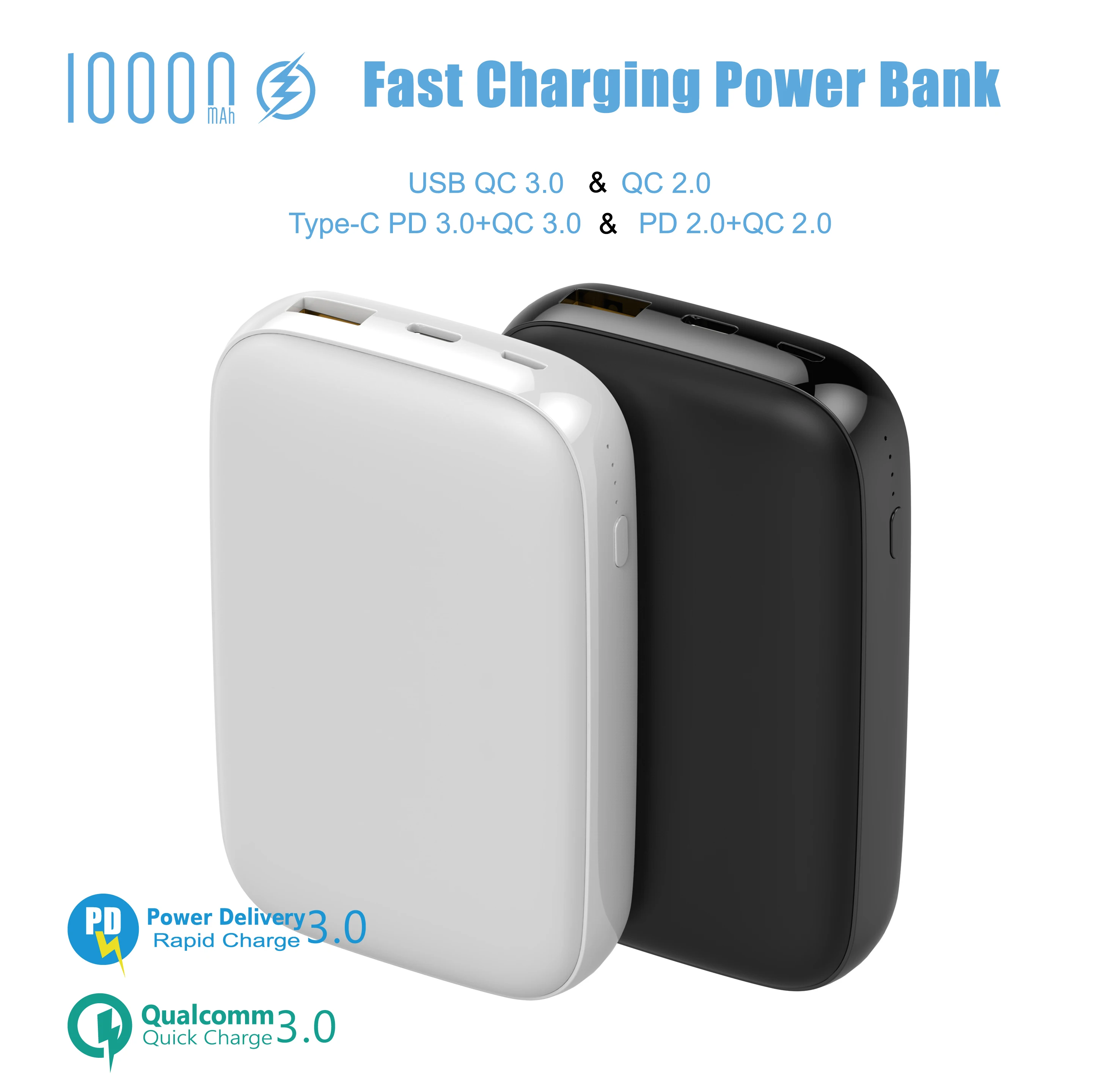 
Cheaper QC & PD fast charge Power Bank 10000mAh Powerbank QC3.0 