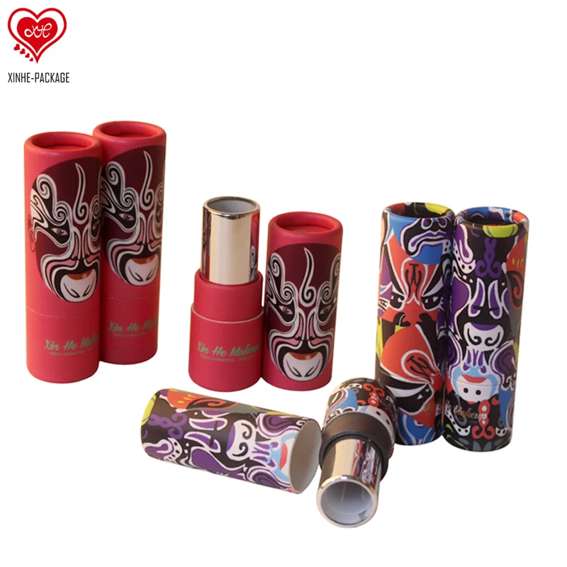 
Beauty Personal Care Glitter Cosmetic Customized Makeup Empty Cardboard Eco Friendly Paper Tube Lipstick Lip balm Packaging 
