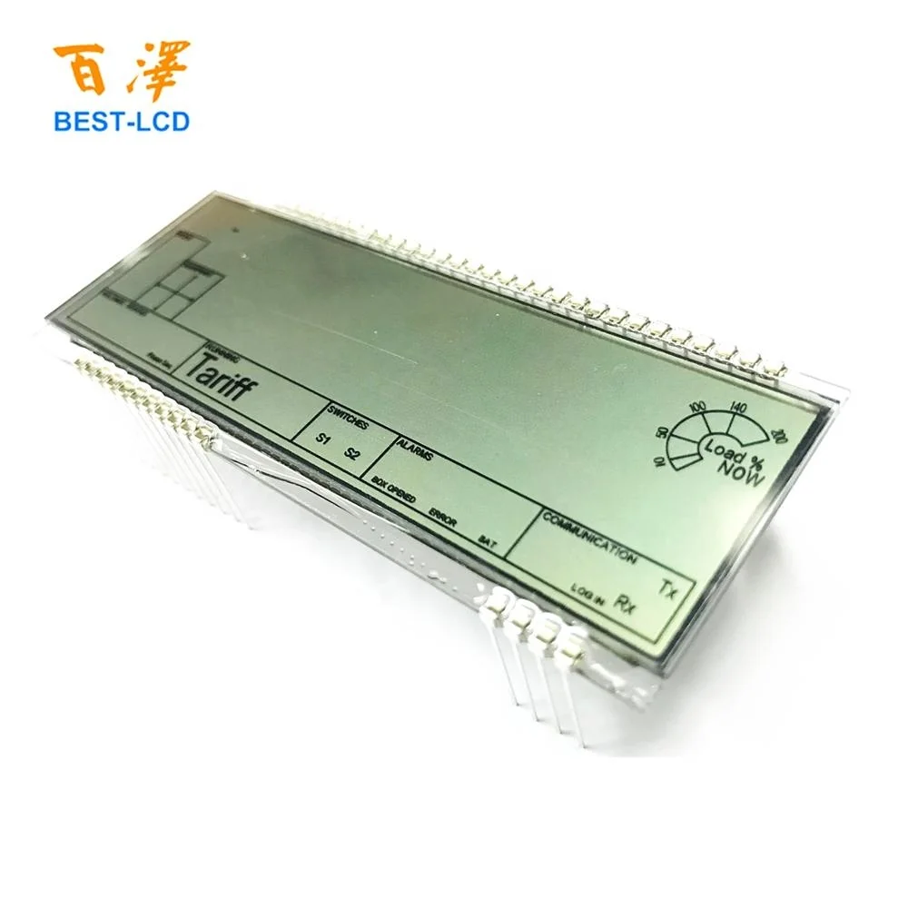 Black Silk-Printing 45 Pin 6 Digits 7 segment HTN Reflective LCD Display For Electricity Meter/Gas Meter/Flow Meter
