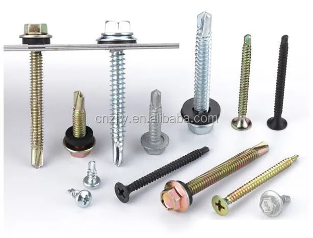 Color Hex Flange Washer Head Stainless Steel  Screws with epdm washer drilling screws