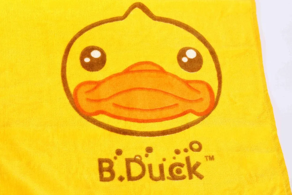 Printed yellow bird duck face towel cotton wholesale bath towel