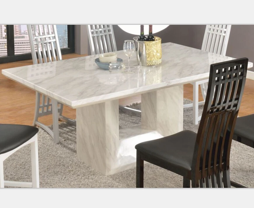 Итальянский белый доломит, круглый обеденный стол из белого мрамора