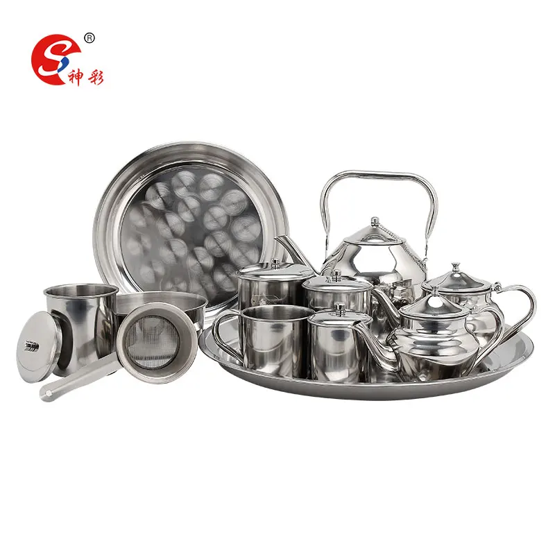 
Hot sale 12 pcs Stainless Steel Tea Sets Hotel Collection Coffee Service Set Teaware 