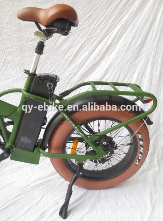 QUEENE 20-Inch Folding Ebike 48V 500W Fat Tire Electric Bike with Disc Brake Max Speed 50km/h Lithium Battery Power Supply
