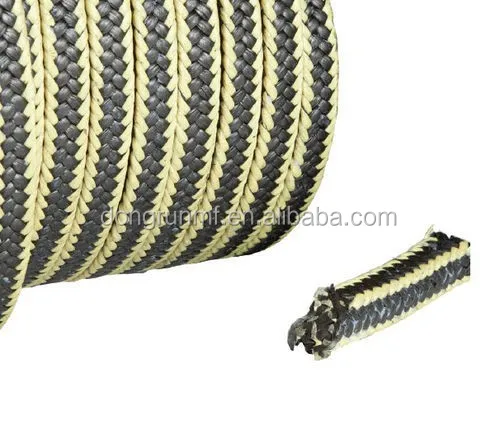 
 ПТФЭ графитовая упаковка с кевларовым угловым плетением  