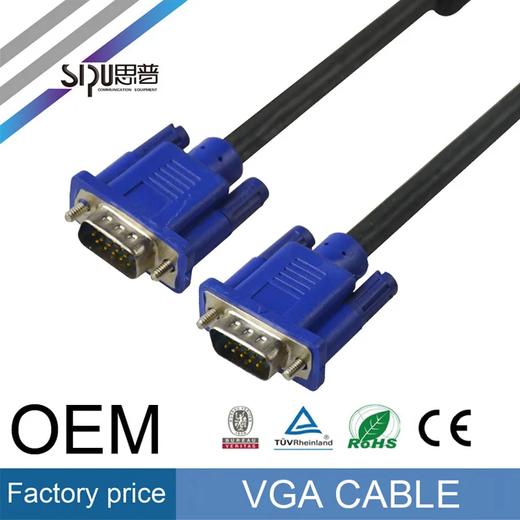 SIPU Лучшее качество VGA Кабель 3 + 6 оптовая 10 м vga между мужчинами кабель лучший кабель vga цены