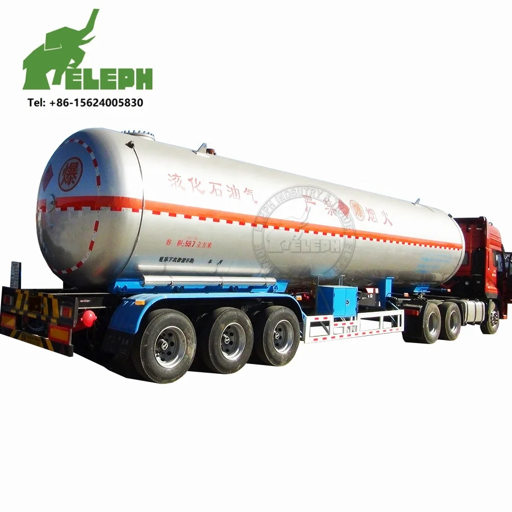 Size Optional Propane Butane Transport Truck Semi Tank Trailer LPG  Gas Tank for Zimbabwe