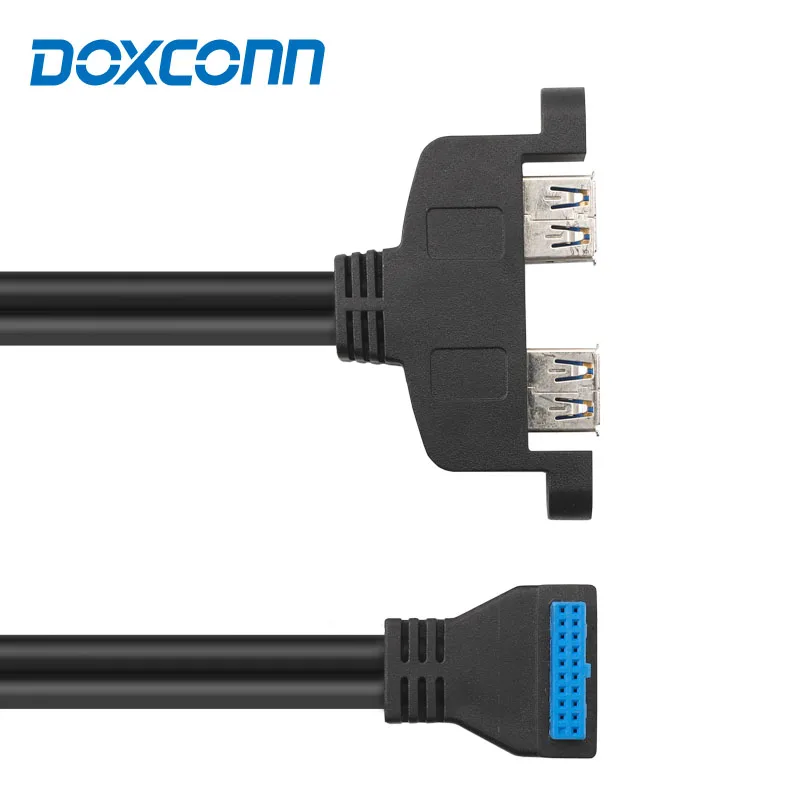 50 см usb3.0 20pin/19pin устройство работающее от прикуривателя с 2 портами материнской платы кабель-удлинитель USB 3 0 Передняя панель кронштейн