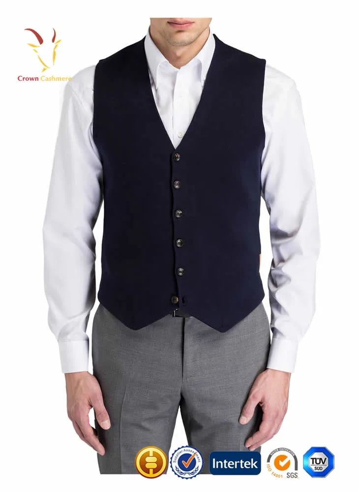 V Neck Merino Wool Cashmere Vest Men
