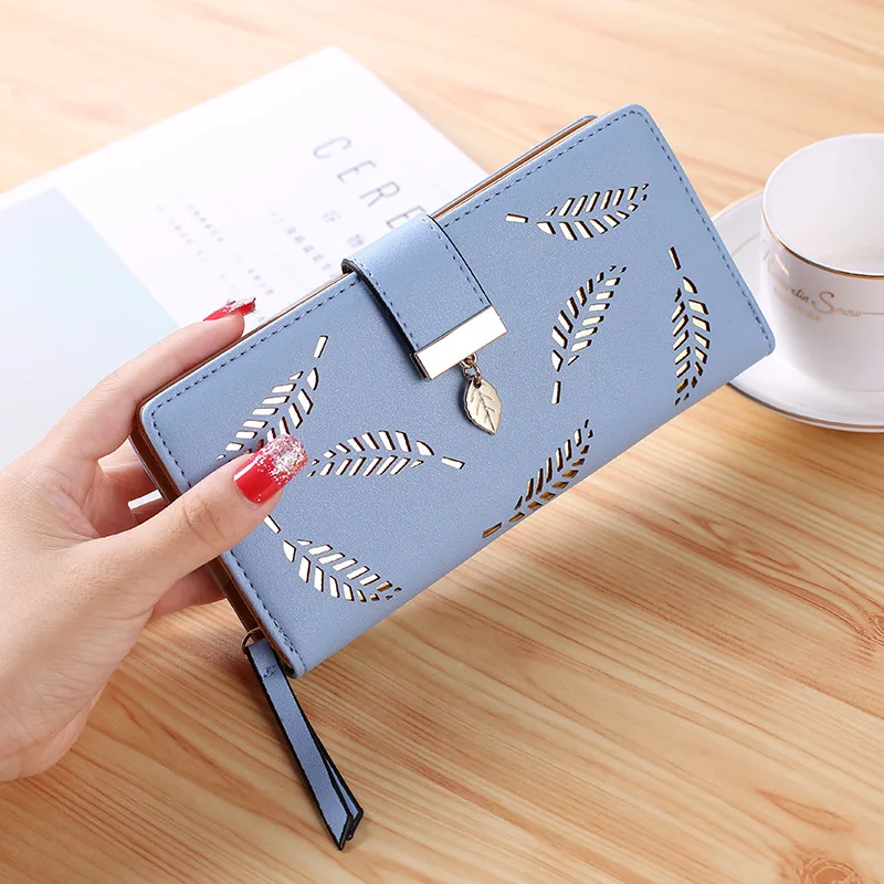 New Design Card Holder Leather Long Zipper Wallet for Women