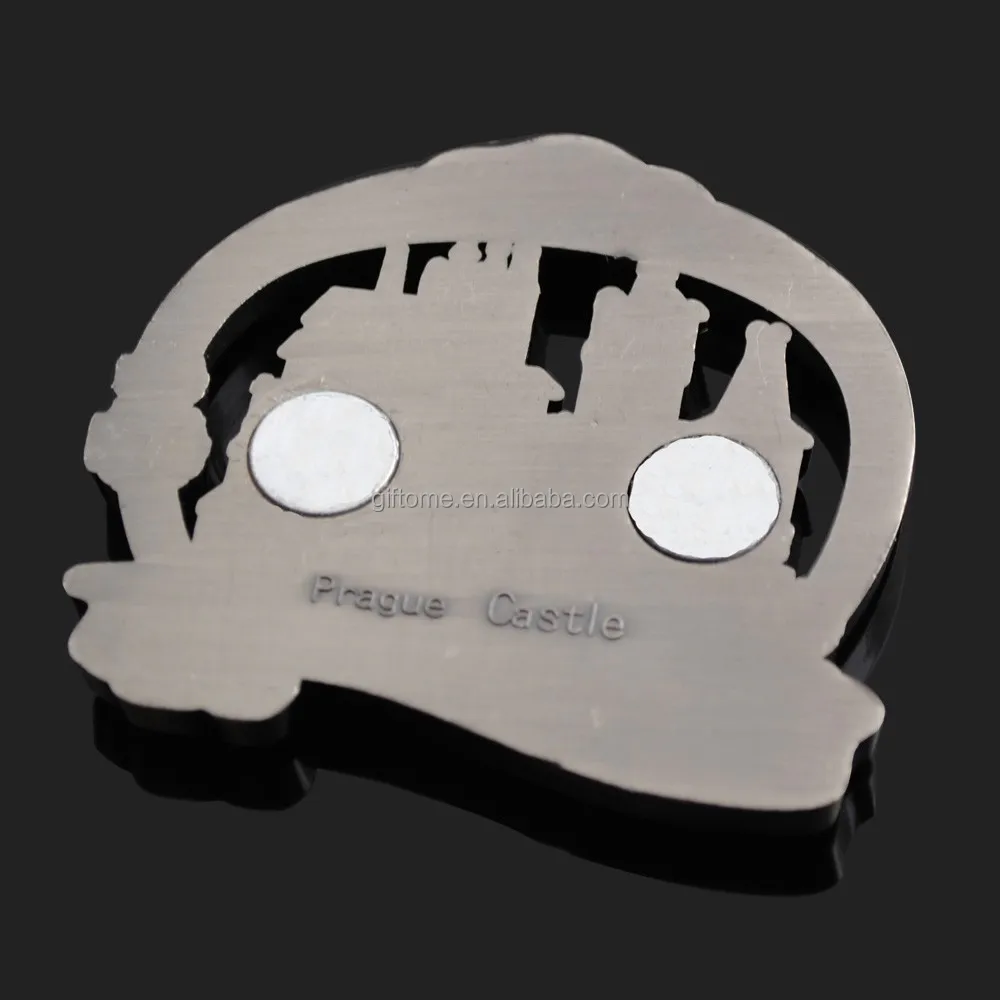 Antique Finished Metal Custom Prague Castle Souvenir Fridge Magnet for tourism Souvenir