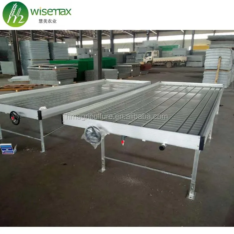 Agricultural galvanized steel wire mesh greenhouse rolling benches