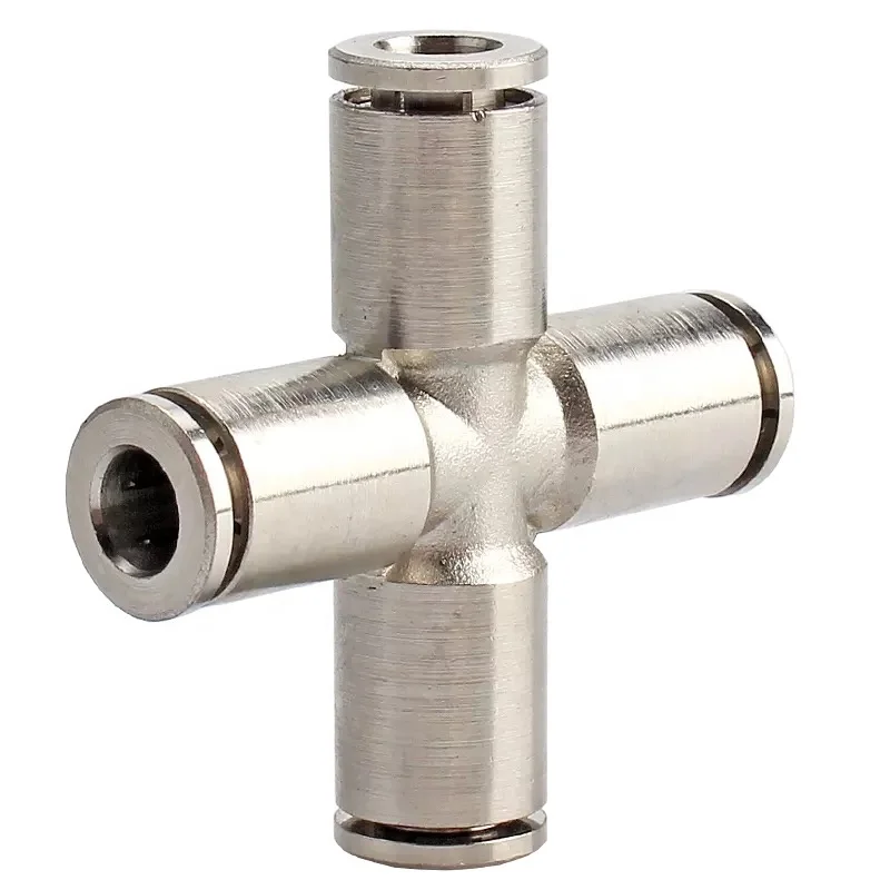 high temperature high pressure MPZA8 8mm 4 way brass fittings union cross joint pipe fitting fast connector
