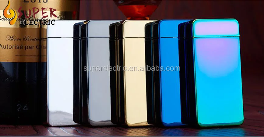 China electric single ARC golden usb charged cigarette side button USB lighter