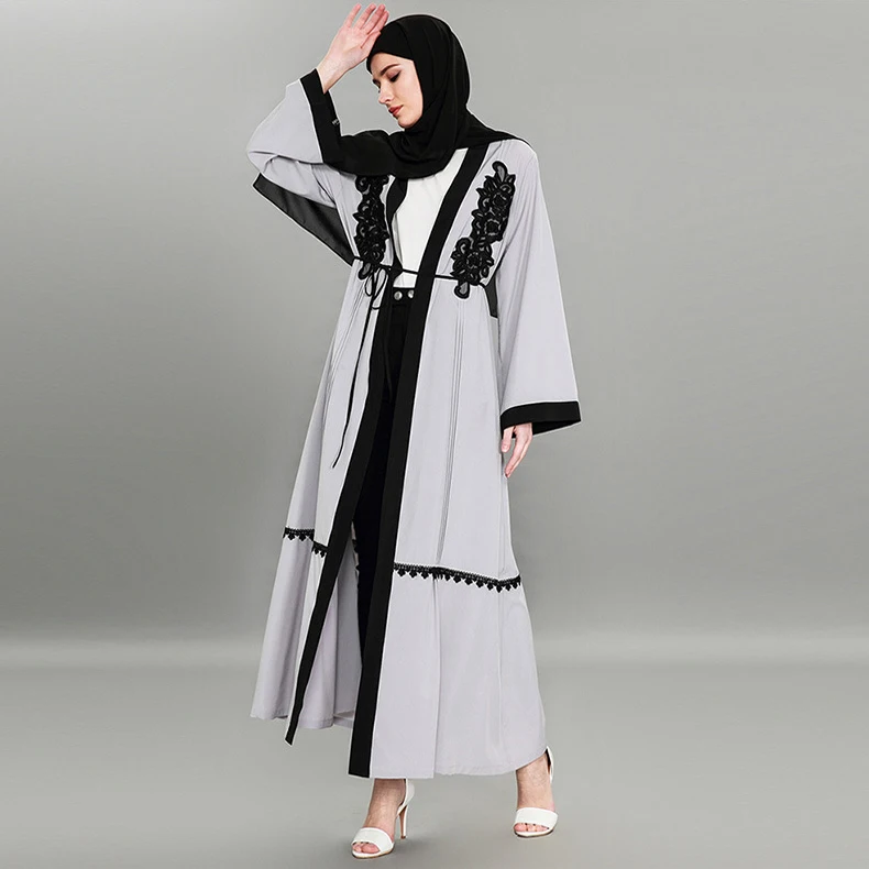 Modern Traditional Islamic Clothing Abaya Most Beautiful Fashion Embroidery White Kimono Abaya