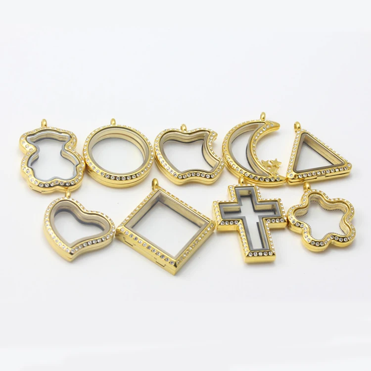 25mm/30mm Round Shape Various Color Stainless Steel Glass Locket  Floating Locket