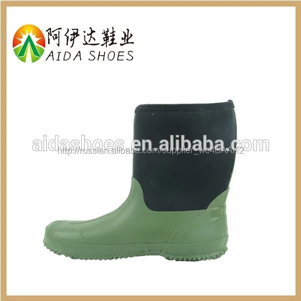 Army green work boots rain boots ladies