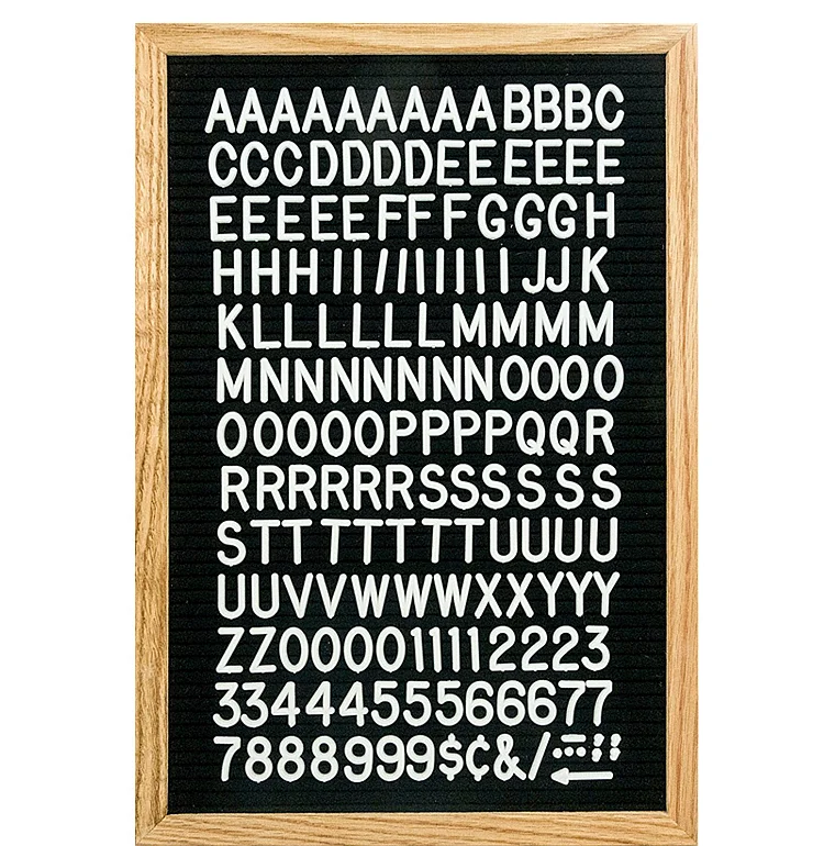 
 Черная фетровая письмо доска 340 белый Сменные письма  