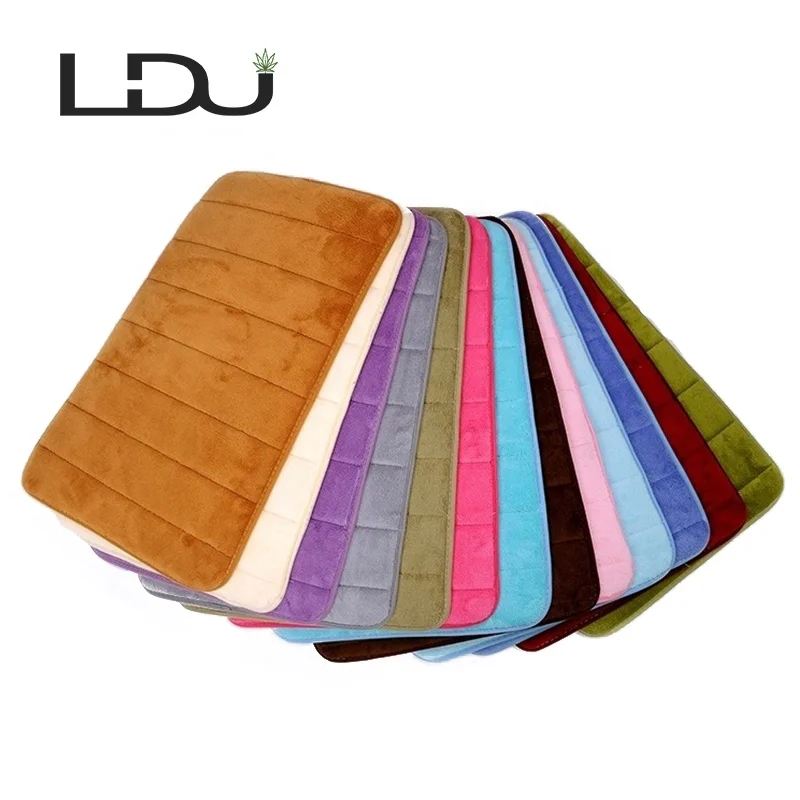 Quickly Drying Memory Foam Absorbent Soft Comfort Non slip Bath Mat With Coral Fleece Apperiance