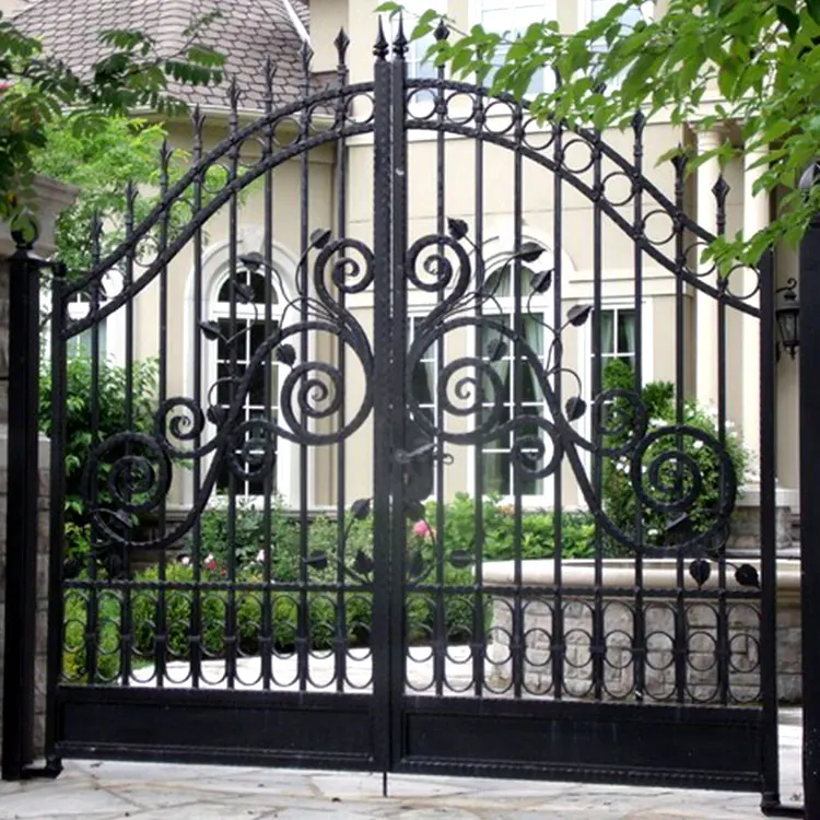 Outdoor Door Decoration Art Casting Iron Main Gate Designs for Sale
