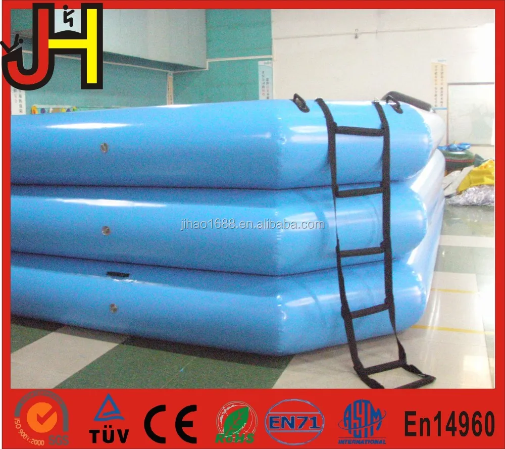 Three Tubes Inflatable Blue Rectangular Swimming Pool for Familly