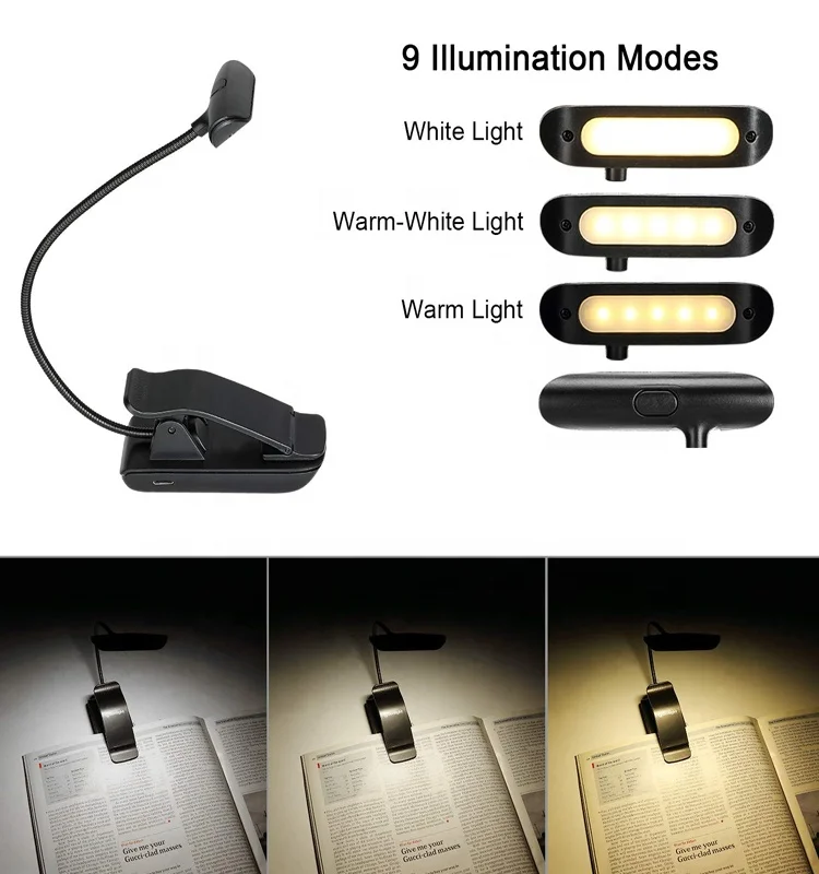 
Rechargeable USB book light reading lamp Flexible Book lamp dimmer Clip on table Desk Lamp for Notebook Laptop PC Computers 
