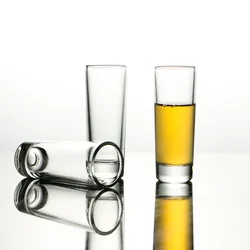 Customized logo promotional gifts perfect fit pub cheer heavy base fit drinking mini 2oz 66ml glass liquor bottles