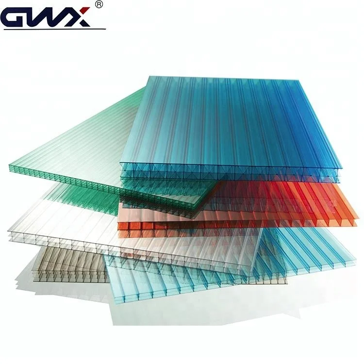 6mm Twin Walls Polycarbonate Hollow Sunshade Sheets For Skylight,Double Wall Polycarbonate Sheet