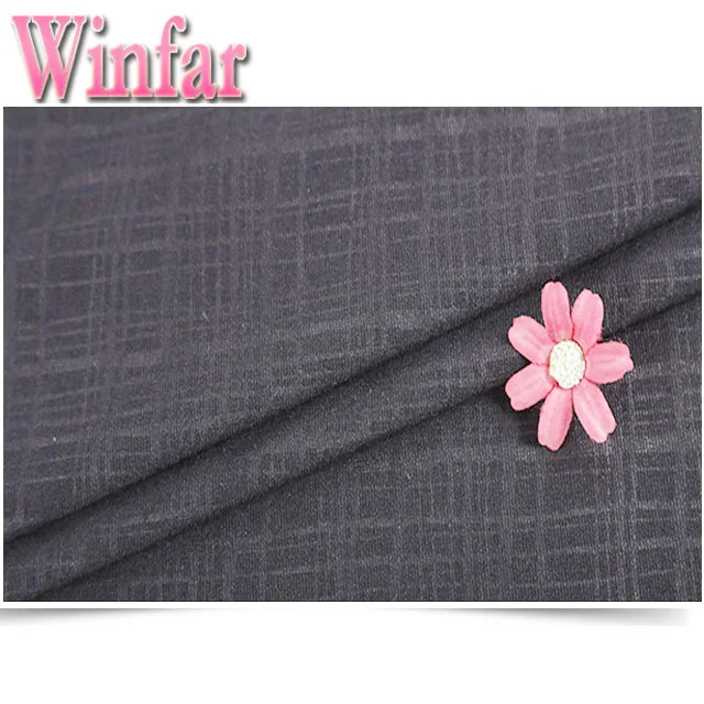 Winfar Knitting Polyester Poly Spun Solid Dyed Embossed Ponte Fabric Ponti Roma Fabric