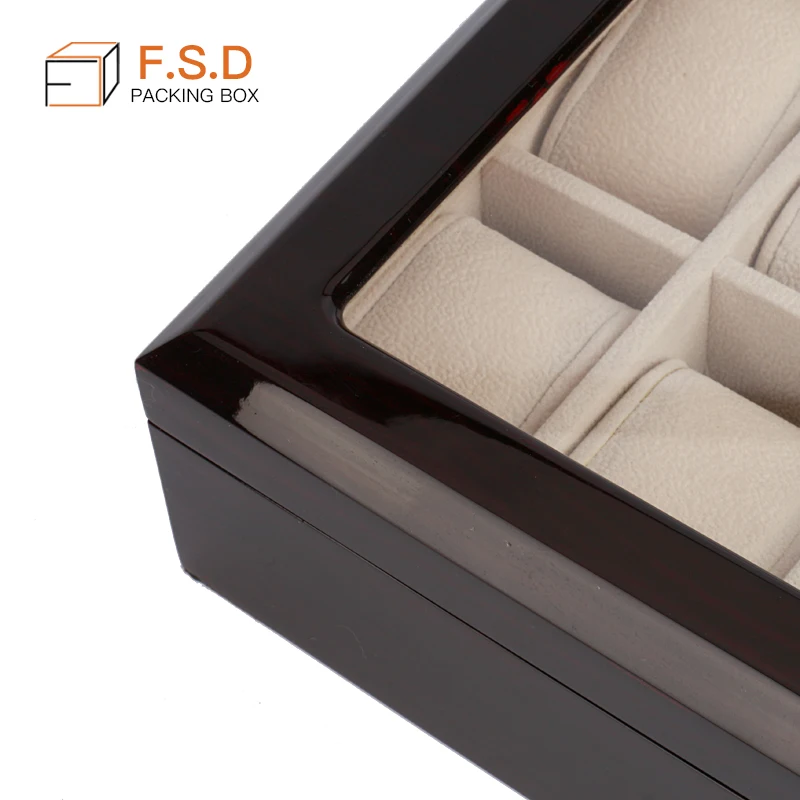 Luxury Wooden Packaging Glass Cover Watch Boxes For Men UK