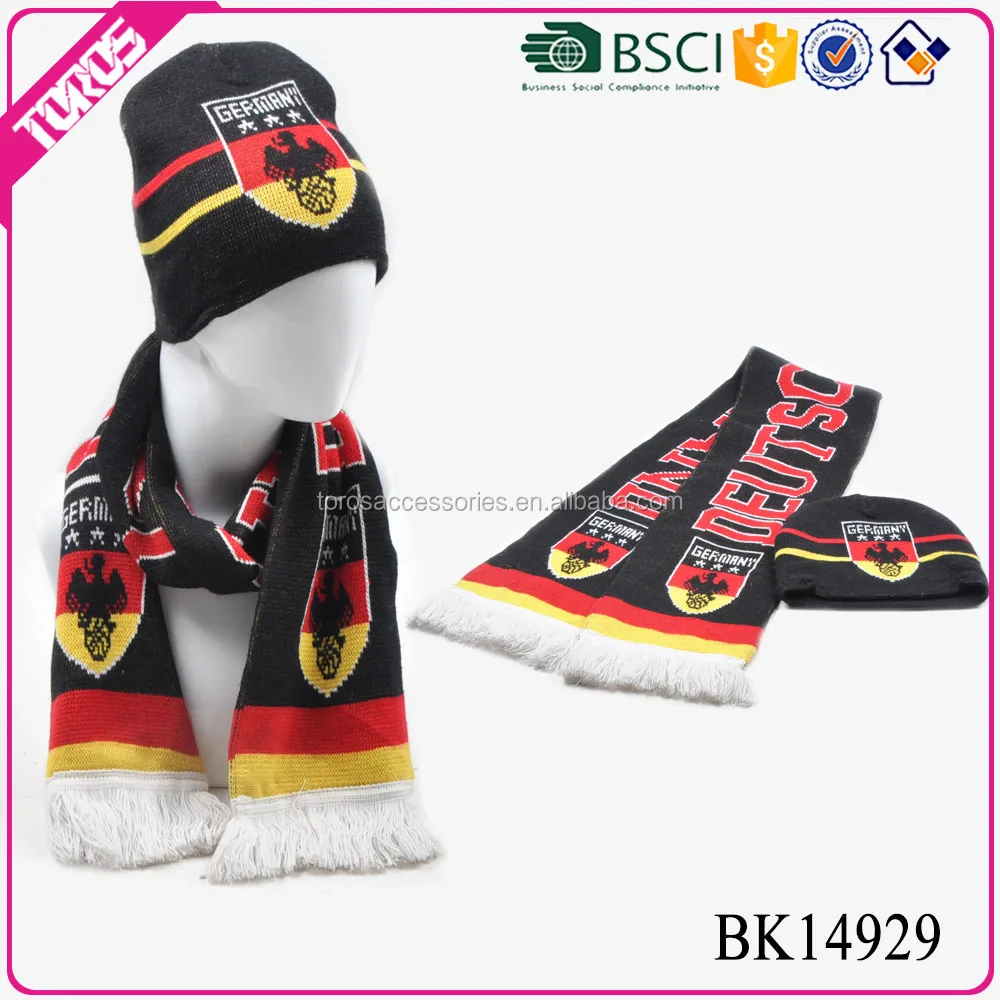 Торос футболка OEM обычай новый шаблон вязание футбольный фанат акриловые футбол шляпа шарф